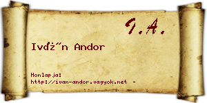 Iván Andor névjegykártya