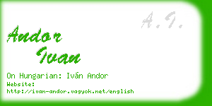andor ivan business card